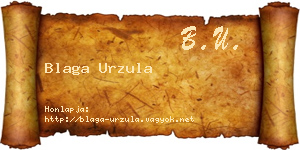 Blaga Urzula névjegykártya